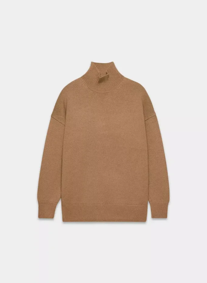 Jersey de cuello alto de lana merino gruesa