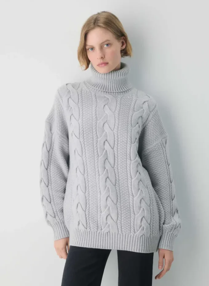 Jersey de cuello alto de lana merino Heritage Knit