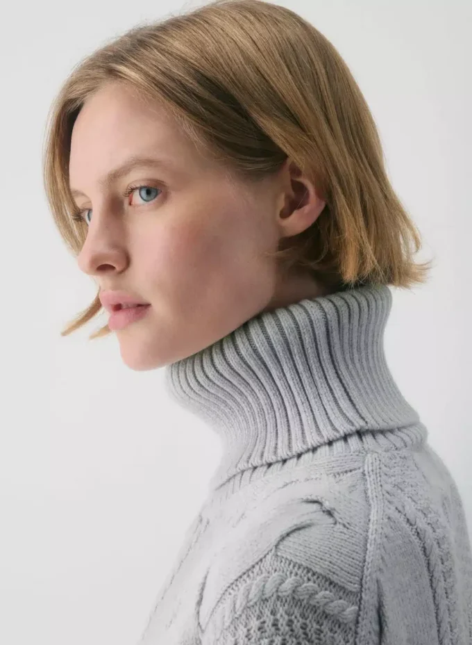 Jersey de cuello alto de lana merino Heritage Knit