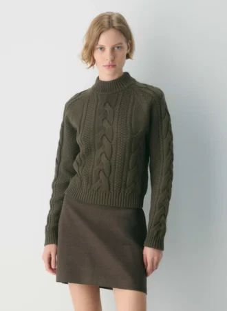 Jersey de cuello alto de manga larga Heritage Knit Merino Wool Jersey de cuello alto de manga larga Heritage Knit Merino Wool