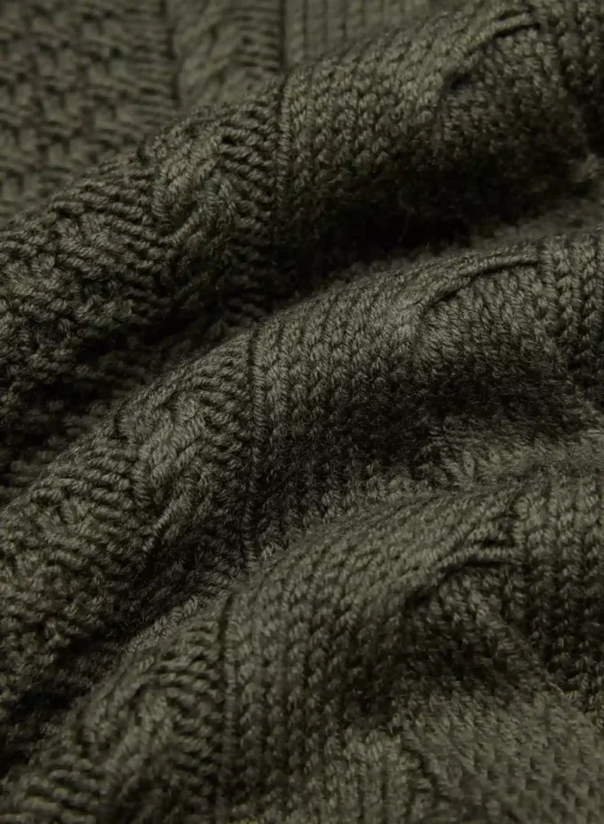 Jersey de cuello alto de manga larga Heritage Knit Merino Wool Jersey de cuello alto de manga larga Heritage Knit Merino Wool
