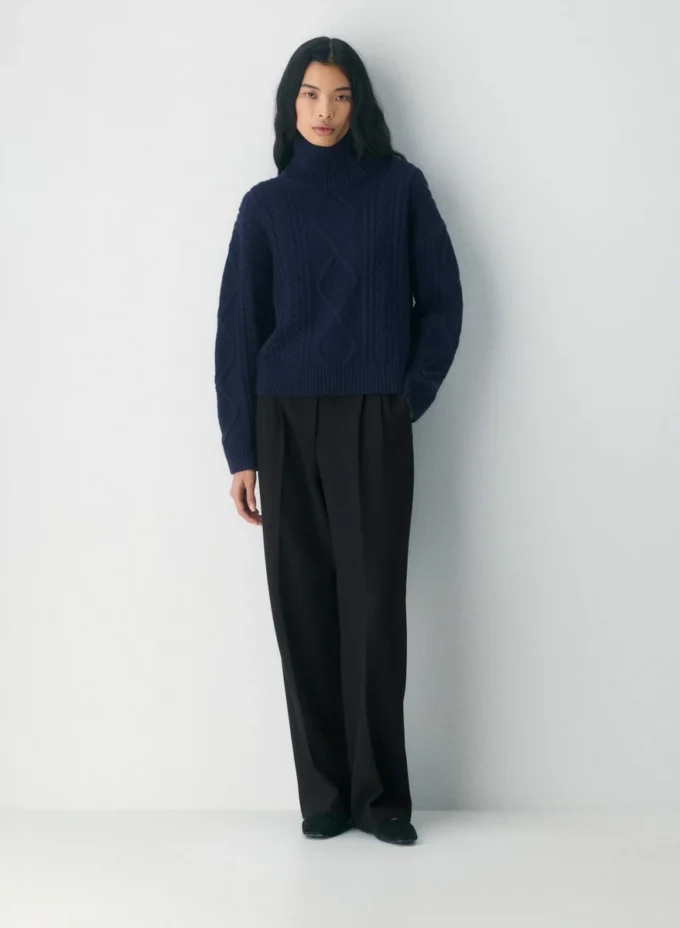 Jersey de cuello alto Heritage Knit Merino Wool Hi-hip Jersey de cuello alto Heritage Knit Merino Wool Hi-hip