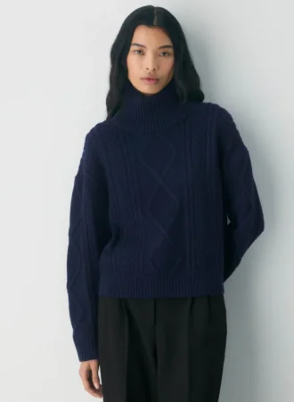 Jersey de cuello alto Heritage Knit Merino Wool Hi-hip Jersey de cuello alto Heritage Knit Merino Wool Hi-hip