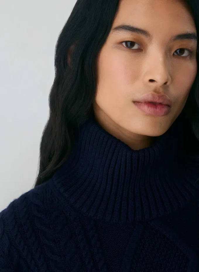 Jersey de cuello alto Heritage Knit Merino Wool Hi-hip Jersey de cuello alto Heritage Knit Merino Wool Hi-hip