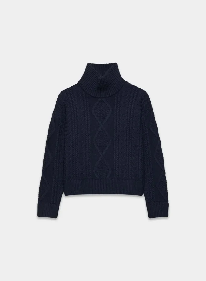 Jersey de cuello alto Heritage Knit Merino Wool Hi-hip Jersey de cuello alto Heritage Knit Merino Wool Hi-hip