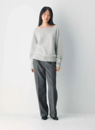 Jersey de cuello barco relajado Essential Cashmere