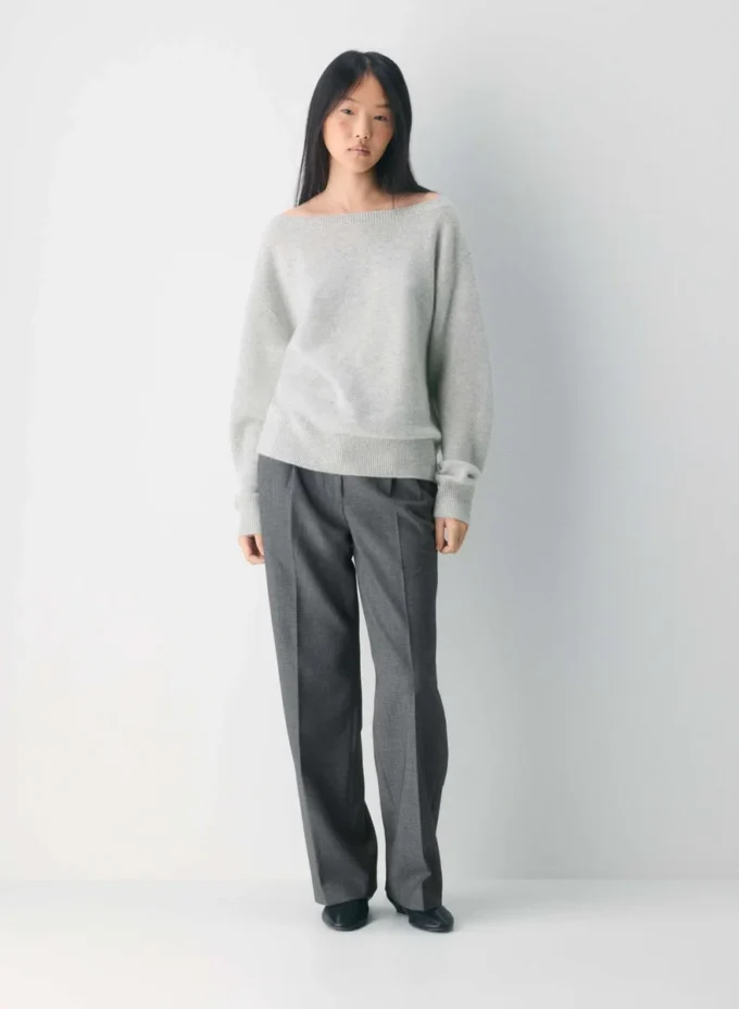 Jersey de cuello barco relajado Essential Cashmere