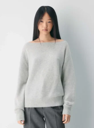 Jersey de cuello barco relajado Essential Cashmere