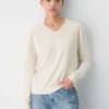 Jersey de cuello en V de lana merino
