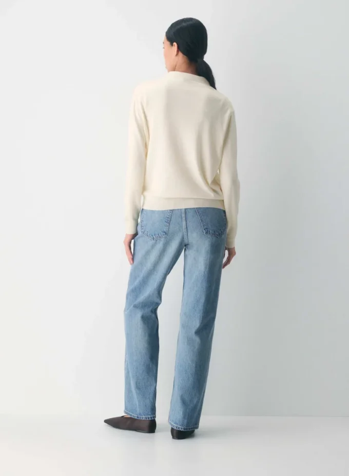 Jersey de cuello en V de lana merino
