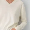 Jersey de cuello en V de lana merino