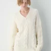 Jersey de cuello en V de lana merino Heritage Knit