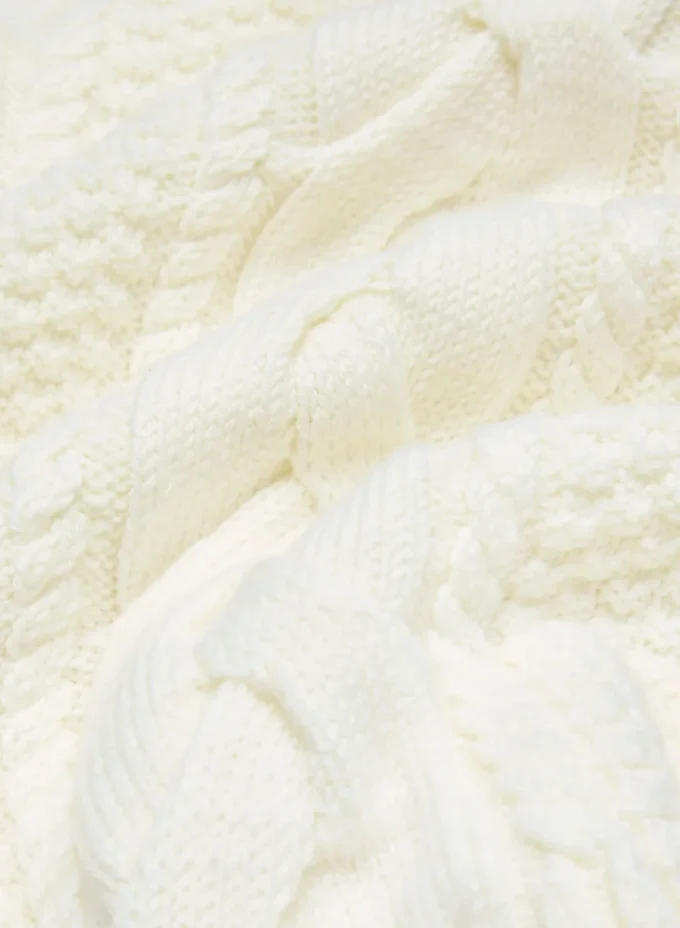Jersey de cuello en V de lana merino Heritage Knit