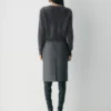 Jersey de cuello en V encogido de cachemira cepillada