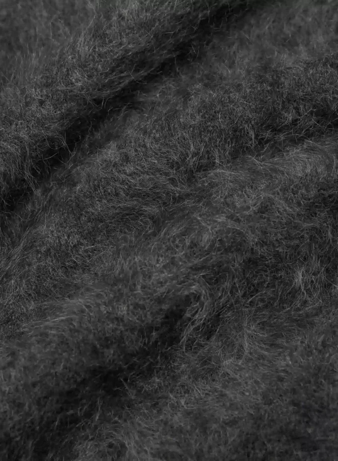 Jersey de cuello en V encogido de cachemira cepillada