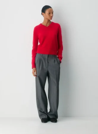Jersey de cuello en V Essential Cashmere