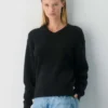 Jersey de cuello en V holgado Essential Cashmere