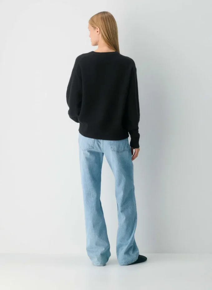 Jersey de cuello en V holgado Essential Cashmere