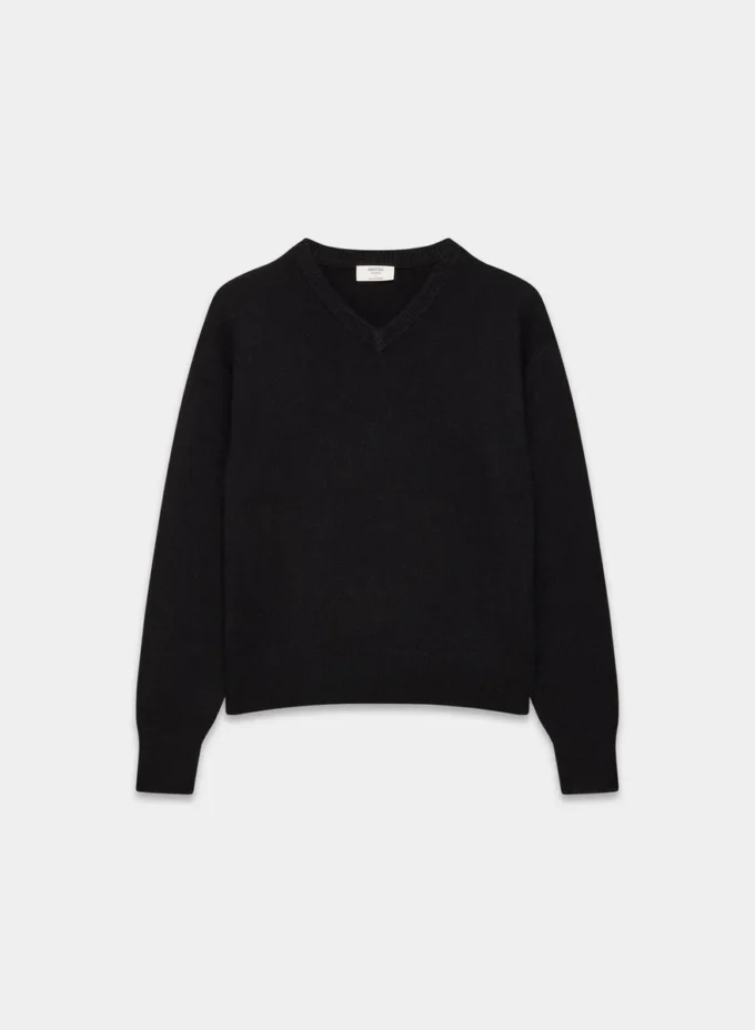 Jersey de cuello en V holgado Essential Cashmere