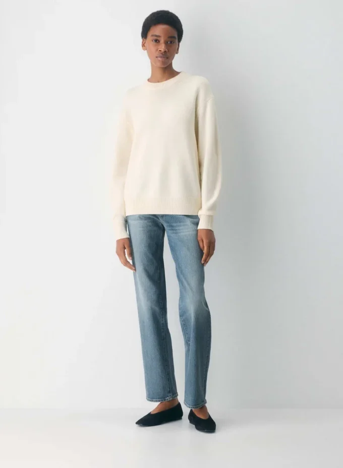 Jersey de cuello redondo de lana merino esencial