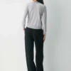 Jersey de cuello redondo de lana merino fina