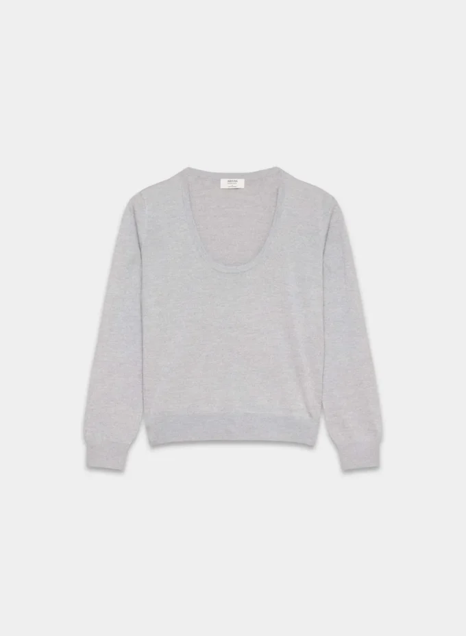 Jersey de cuello redondo de lana merino fina