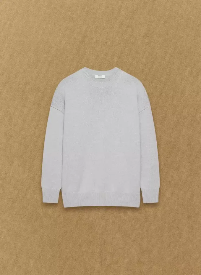 Jersey de cuello redondo de lana merino gruesa