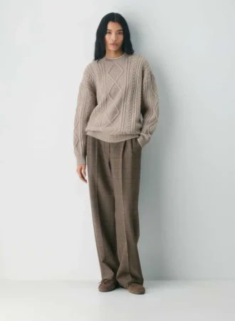 Jersey de cuello redondo de lana merino Heritage Knit Jersey de cuello redondo de lana merino Heritage Knit