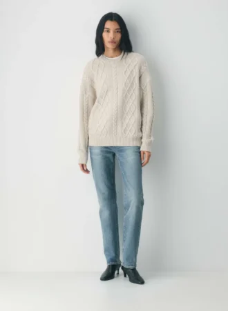 Jersey de cuello redondo de lana merino Heritage Knit Jersey de cuello redondo de lana merino Heritage Knit