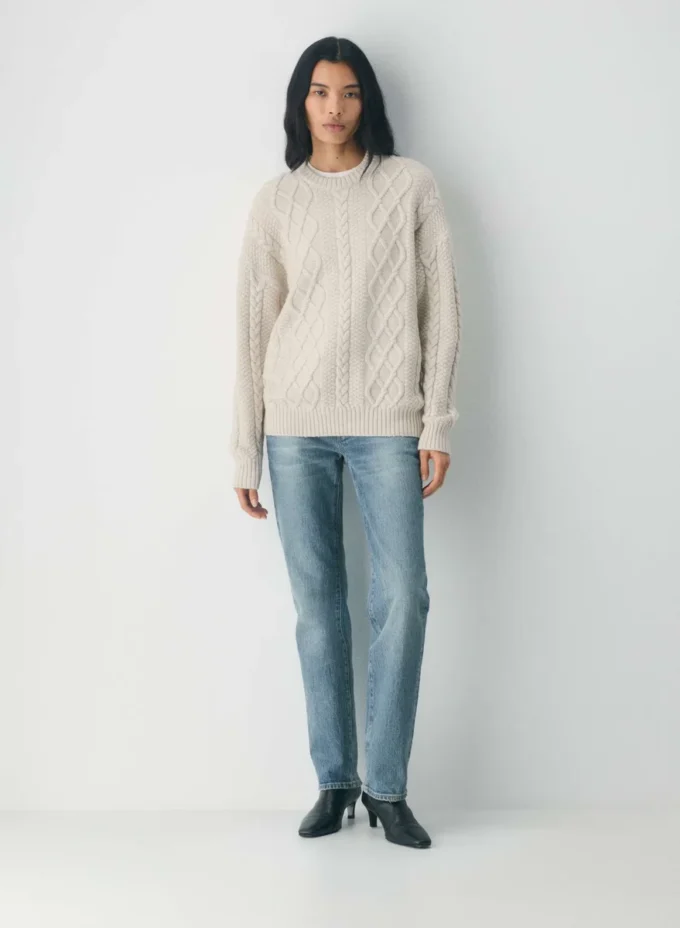 Jersey de cuello redondo de lana merino Heritage Knit