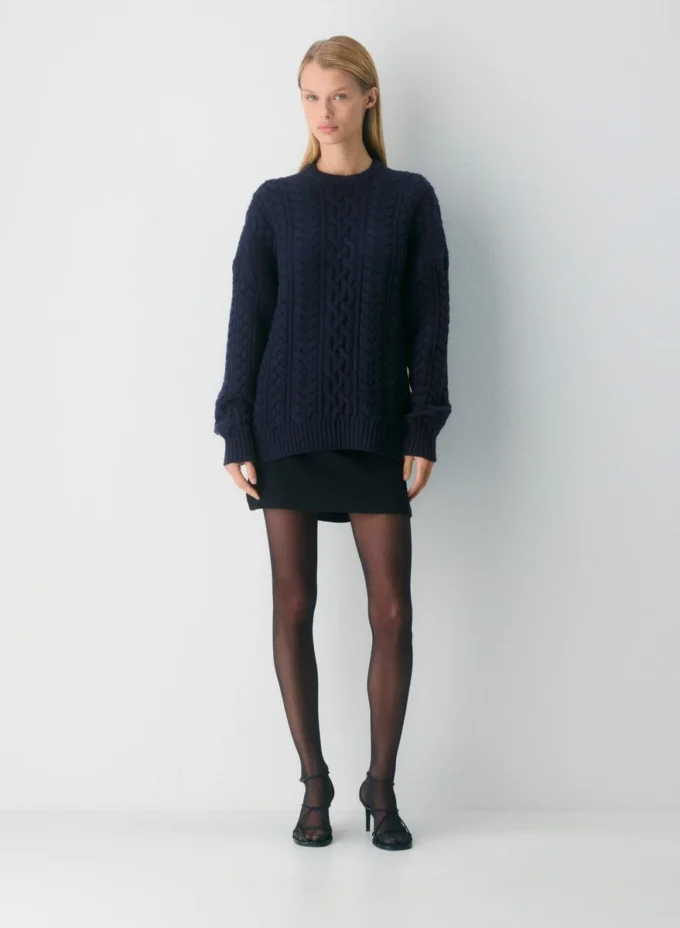 Jersey de cuello redondo de lana merino Heritage Knit