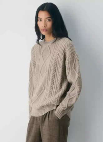 Jersey de cuello redondo de lana merino Heritage Knit Jersey de cuello redondo de lana merino Heritage Knit