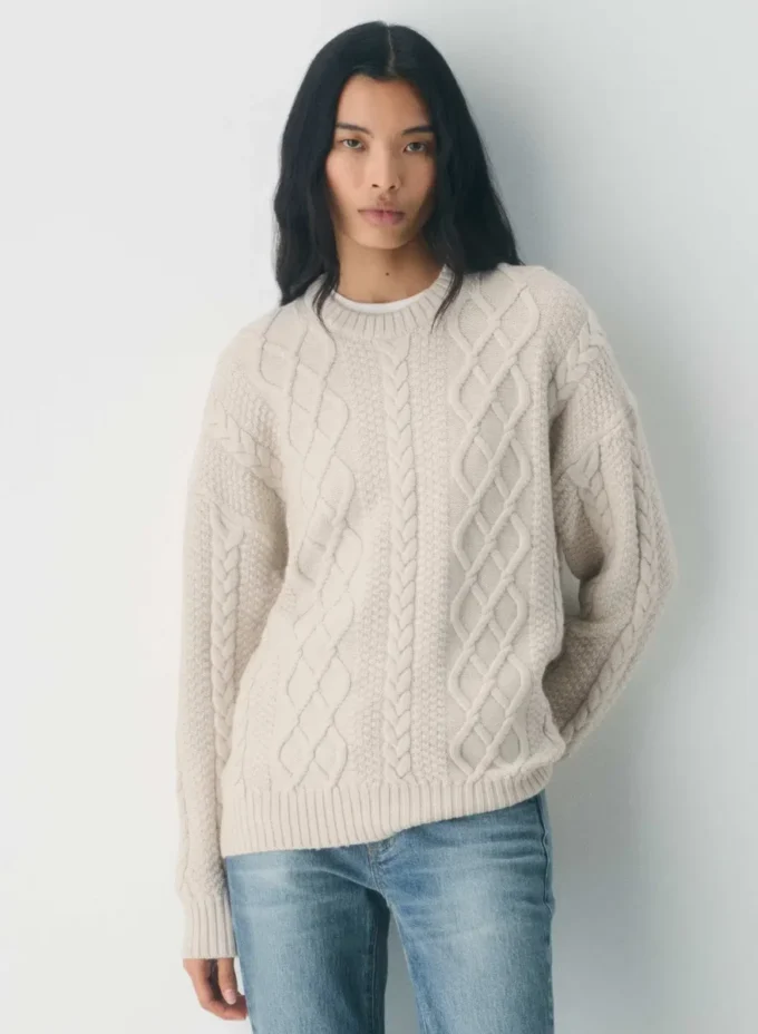 Jersey de cuello redondo de lana merino Heritage Knit