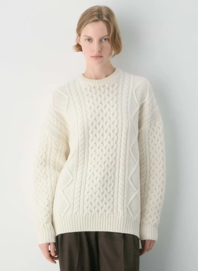Jersey de cuello redondo de lana merino Heritage Knit