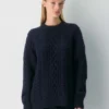 Jersey de cuello redondo de lana merino Heritage Knit