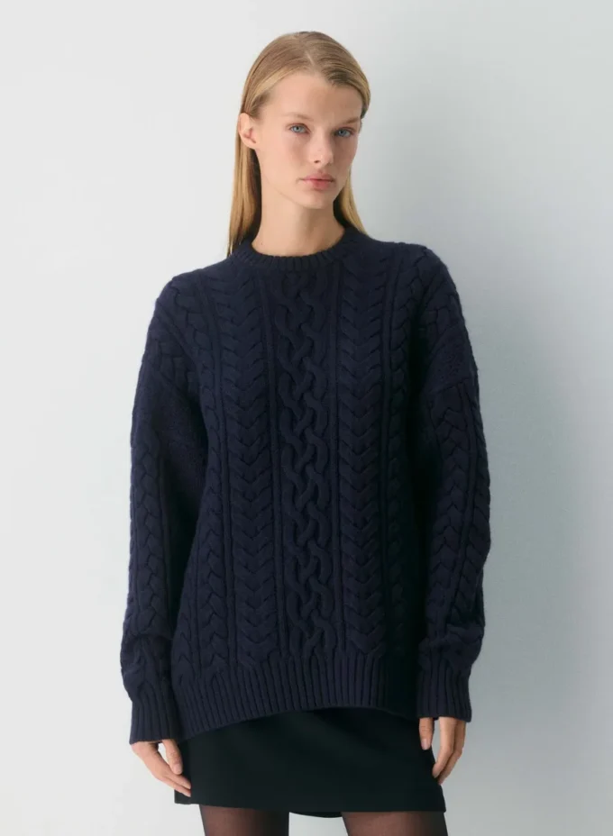 Jersey de cuello redondo de lana merino Heritage Knit