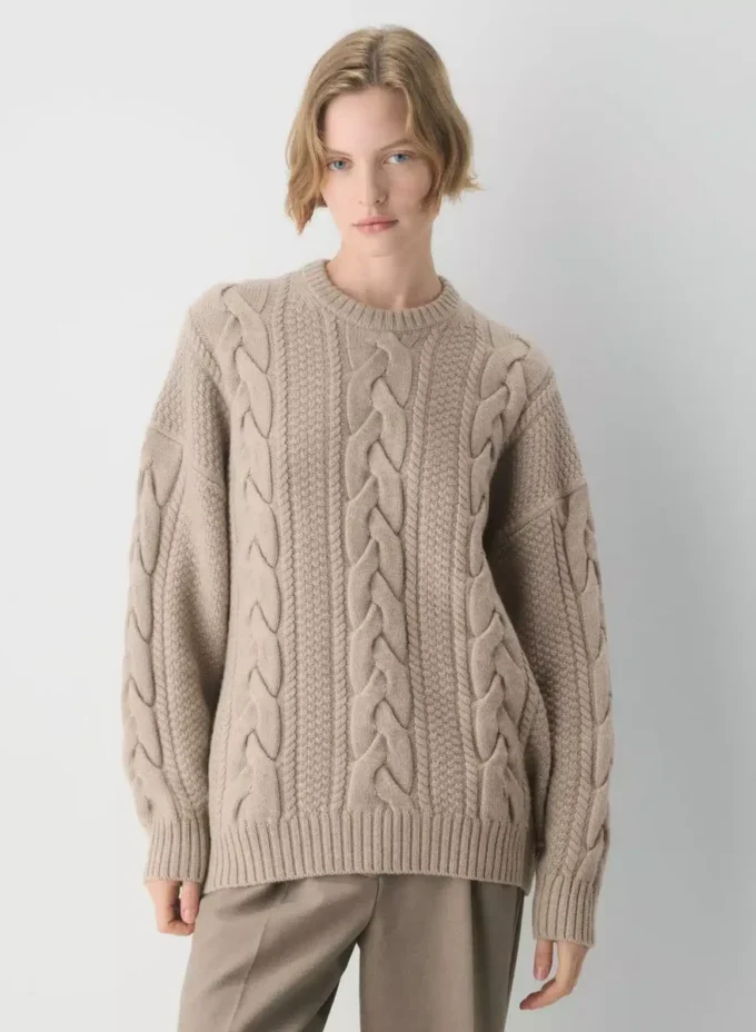 Jersey de cuello redondo de lana merino Heritage Knit Jersey de cuello redondo de lana merino Heritage Knit