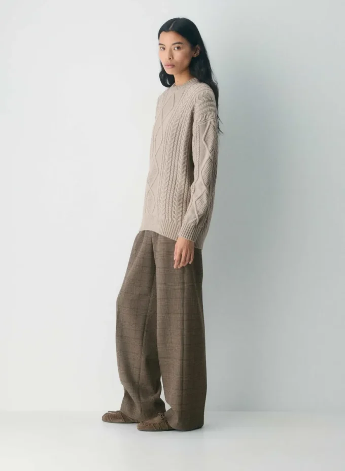 Jersey de cuello redondo de lana merino Heritage Knit Jersey de cuello redondo de lana merino Heritage Knit