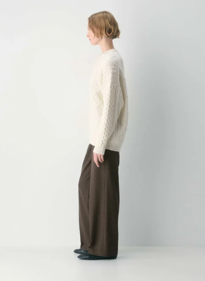 Jersey de cuello redondo de lana merino Heritage Knit