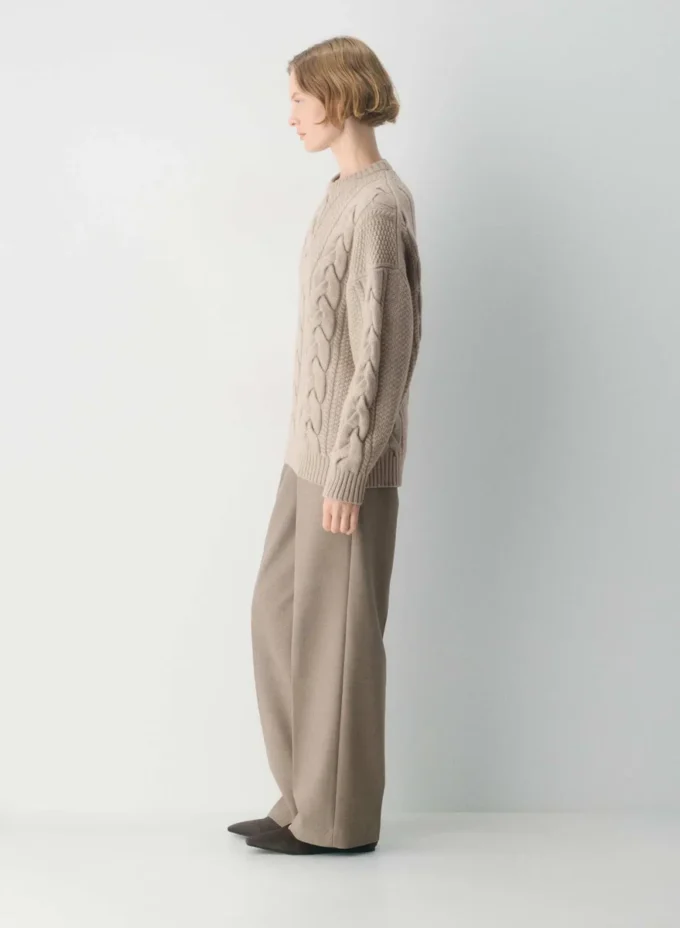 Jersey de cuello redondo de lana merino Heritage Knit Jersey de cuello redondo de lana merino Heritage Knit