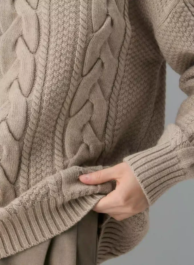 Jersey de cuello redondo de lana merino Heritage Knit Jersey de cuello redondo de lana merino Heritage Knit