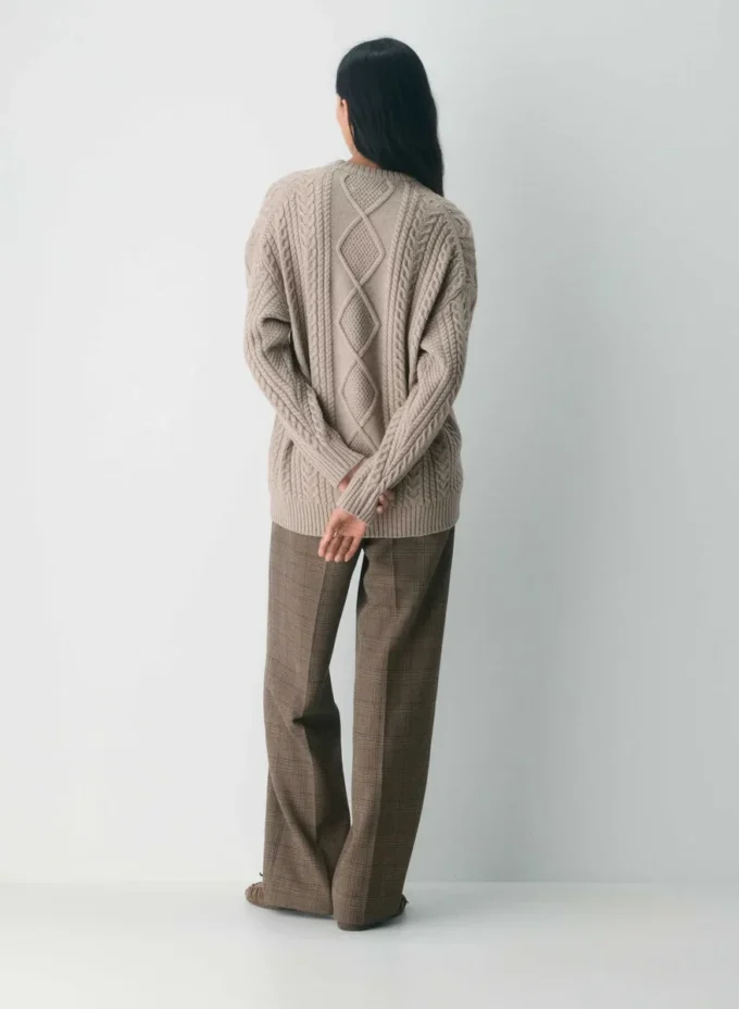 Jersey de cuello redondo de lana merino Heritage Knit Jersey de cuello redondo de lana merino Heritage Knit