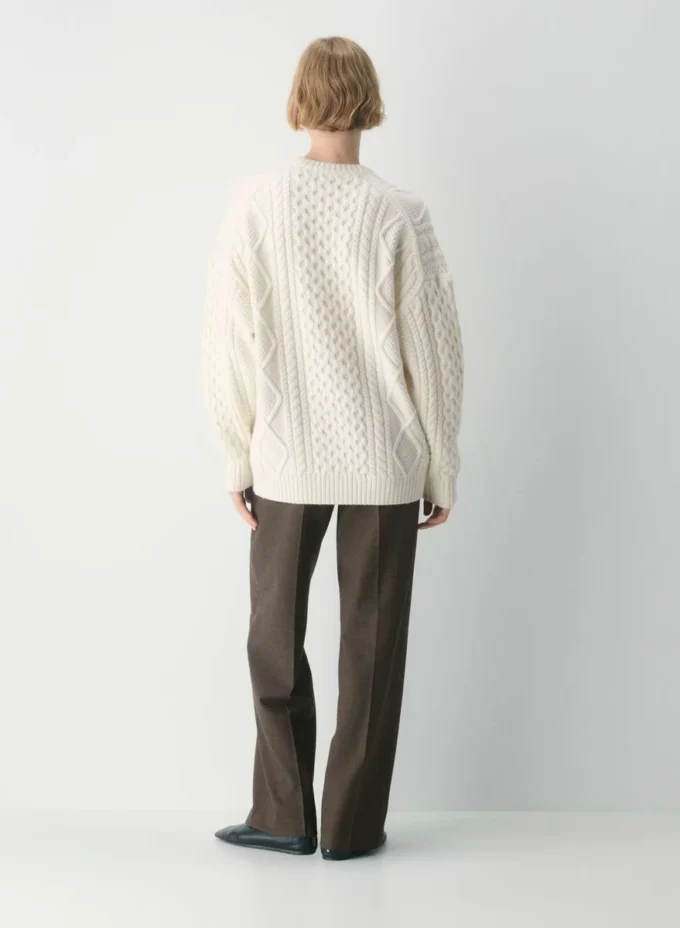 Jersey de cuello redondo de lana merino Heritage Knit
