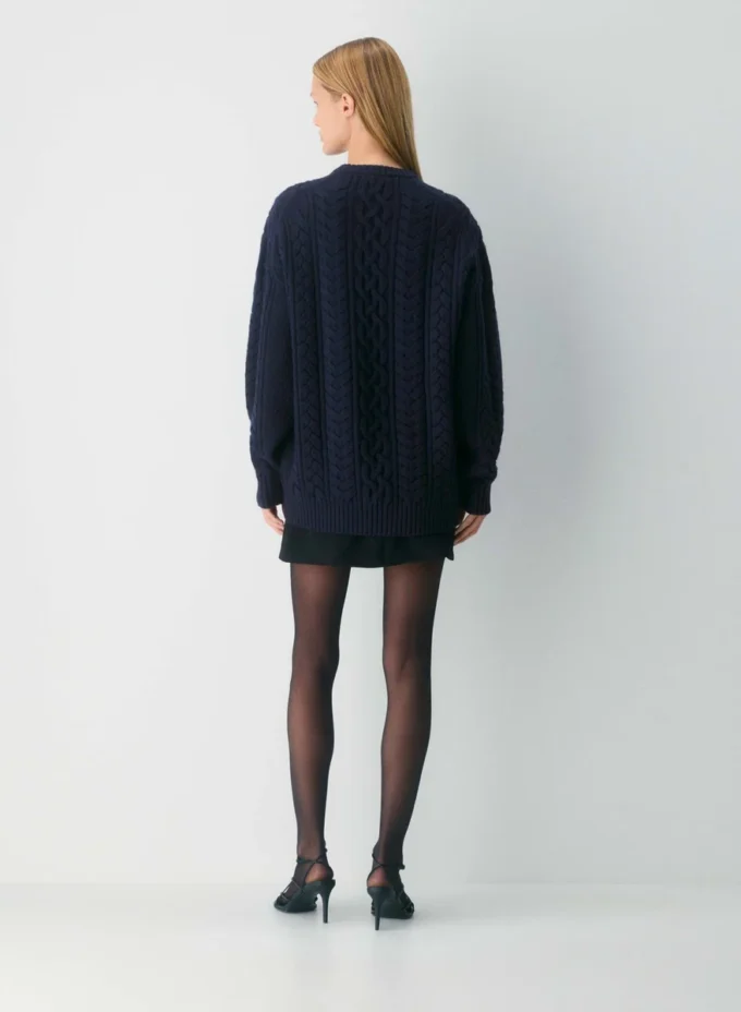 Jersey de cuello redondo de lana merino Heritage Knit