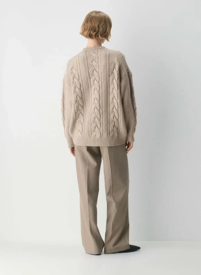 Jersey de cuello redondo de lana merino Heritage Knit Jersey de cuello redondo de lana merino Heritage Knit