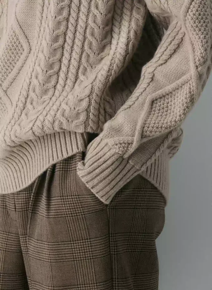 Jersey de cuello redondo de lana merino Heritage Knit Jersey de cuello redondo de lana merino Heritage Knit