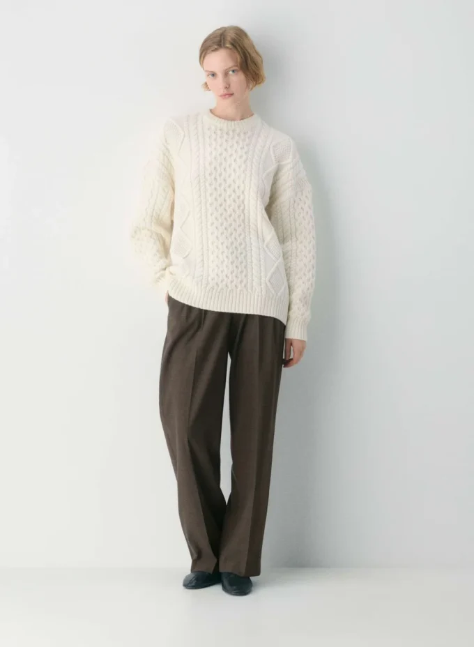 Jersey de cuello redondo de lana merino Heritage Knit