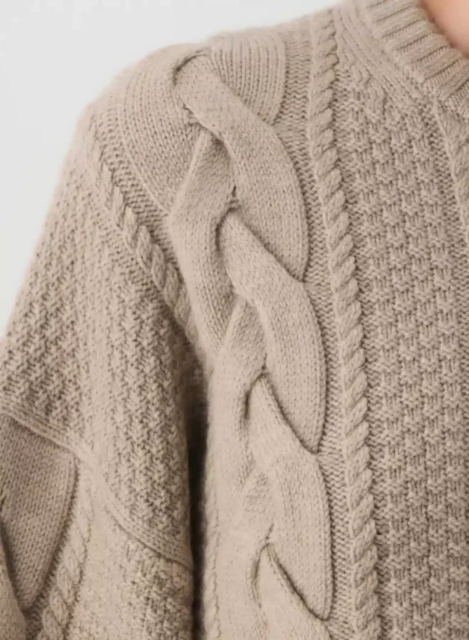 Jersey de cuello redondo de lana merino Heritage Knit Jersey de cuello redondo de lana merino Heritage Knit
