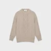 Jersey de cuello redondo de lana merino Heritage Knit Jersey de cuello redondo de lana merino Heritage Knit