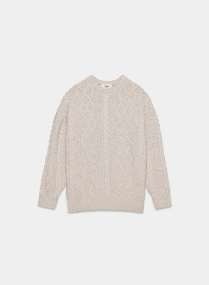 Jersey de cuello redondo de lana merino Heritage Knit